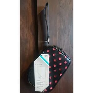 Callaway Uptown Clutch NWT Golf Bag Travel Wallet Wristlet NEW Black Pink Zipper